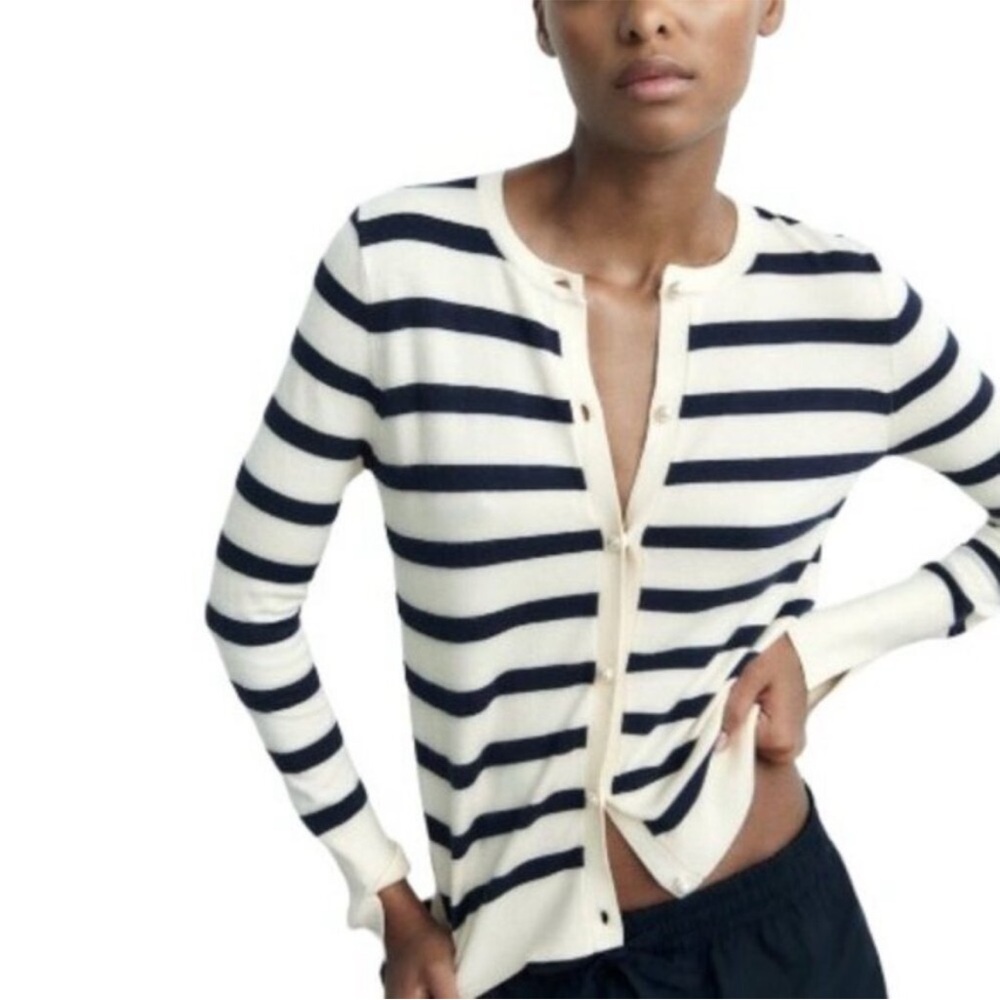 Zara basic striped knit cardigan